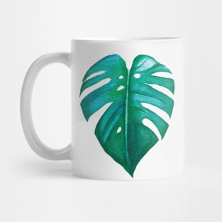 watercolor monstera leaf Mug